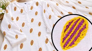 Viral Easy Embroidery borderline | Tutorial Step by Step | Coaching Stitch Art |creative simple idea