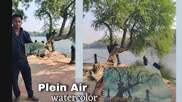 Watercolor Plein Air painting [Just wanted this video to be raw] #art #watercolorpainting #painting