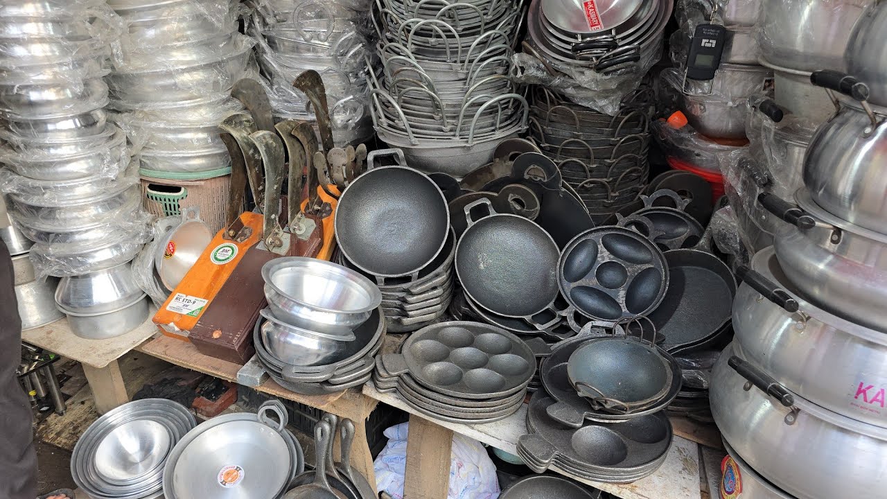 Новый рынок Дакки 100+ Оригинальный чугунный набор питхи Taka, Roti Tawa, Karai, Hari Patil.