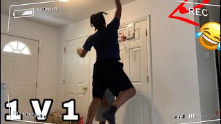 1 V 1 MINI HOOP CHALLENGE.... IT GOT INTENSE