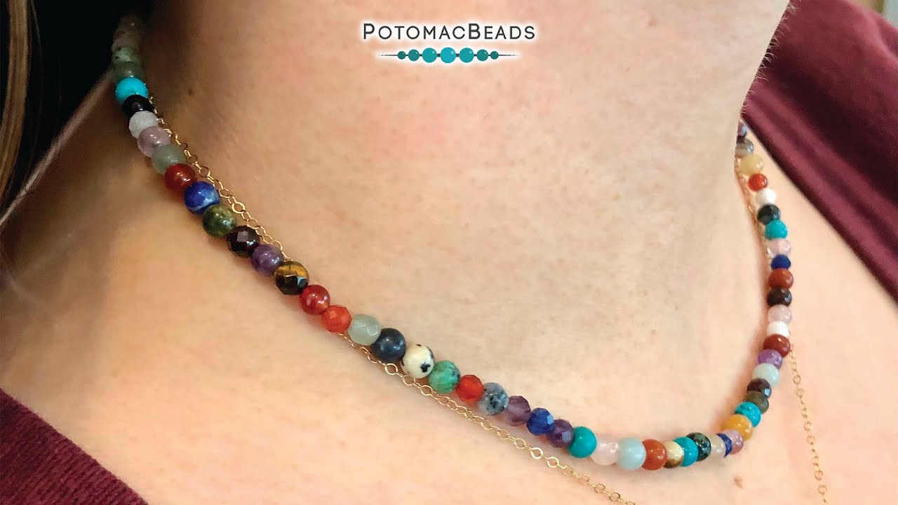 Easy Gemstone Beaded Necklace Tutorial with Step by Step Photos