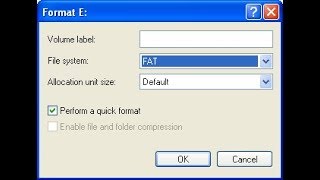 Format SD Card USB flash drive to FAT, FAT32, or NTFS on Windows 7, 8 10