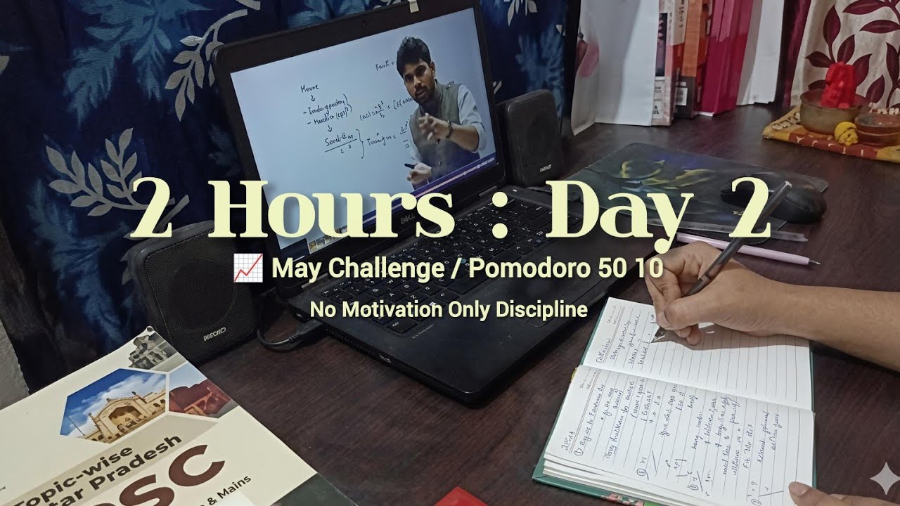 Study With Me 2 Hour | 50/10 Pomodoro | May Challenge Day 2 | No ...