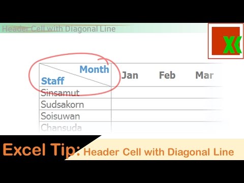 [THAI] Excel Tip: Header Cell with Diagonal Line / เส้นทแยงมุมในเซล