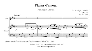 Martini : Plaisir d'amour - Violin chords