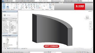 Swept Command- A swept blend creates a 3D form based on two 2D profiles