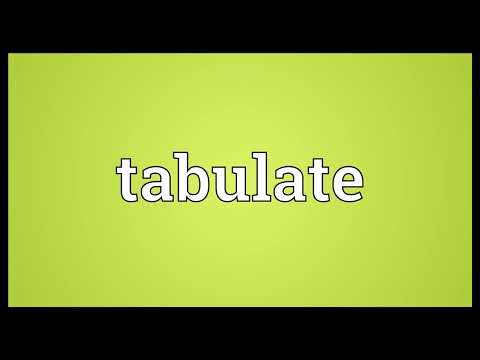 Tabulate Meaning