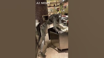 The robot prepared pizza dough by kneading it #robot #pizza #ai