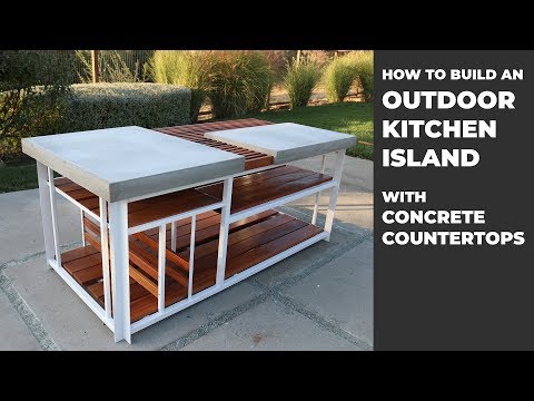 Building An Outdoor Kitchen Island With Diy Concrete Countertops