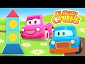 Car cartoons for kids - Сartoon cars and rocket - Learn shapes and colors for kids