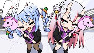 Pekora And Ayame Use Their Assets To Wash A Car【hololive Animatedclip/eng Sub】【 Pekora/ayame】