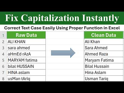 PROPER Function in Excel | Fix Name Capitalization from Google Forms Data