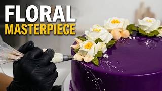 Satisfying Cake Decorating: The Perfect Purple Floral Design