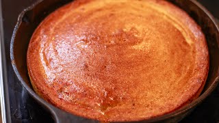Delicious Brown Butter Cornbread in Skillet with Honey-Butter Glaze