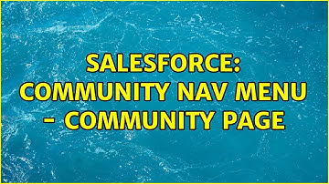 Salesforce: Community Nav Menu - Community Page