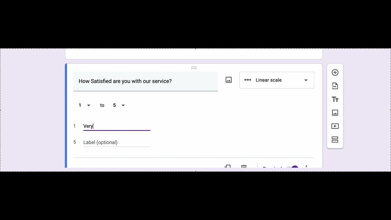 How to add a linear scale question to a google form - YouTube