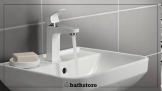 Track two tone basin mono mixer white and chrome