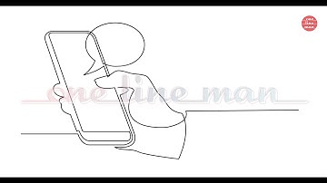 One Line Drawings: People Using Smartphones. Continuous line vector art animated.