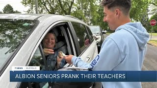 Albion Class of 2023 senior prank raises $1,000 for boy fighting cancer