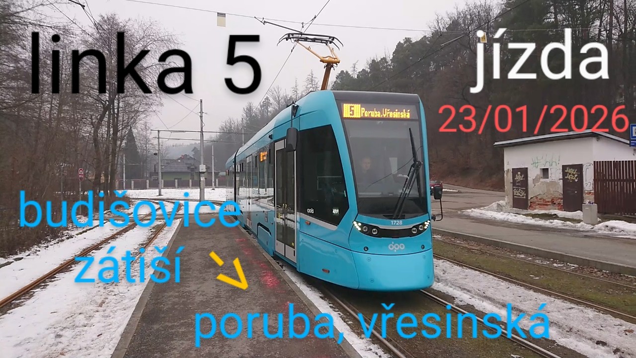 škoda 39t, linka 5: budišovice, zátiší - poruba, vřesinská