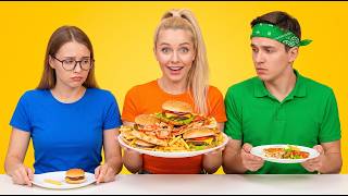 🔥 SMALL vs MEDIUM vs BIG Plate Challenge! Who Got the BEST Food? 🔥