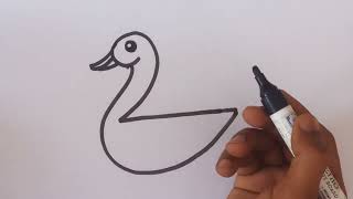 Duck drawing |  step by step | very easy