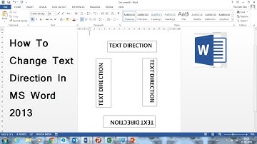 How to change Text Direction in MS Word 2013
