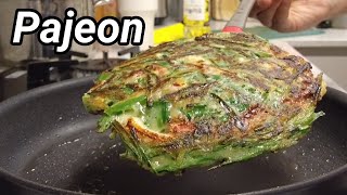 Korean street food : welsh onion pancake (pajeon) 🇰🇷