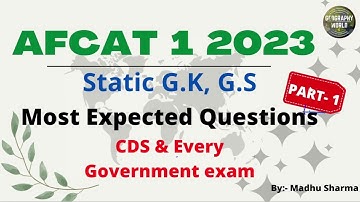 AFCAT 1 2023 Current Affairs | Most Important Current Affairs & Static GK