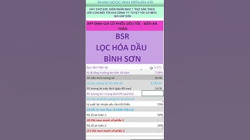 Định giá cổ phiếu Bsr lọc hóa dầu bình sơn trong 30 giây