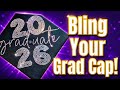 How to Add Rhinestones to a Graduation Cap | Cricut Maker Template Tutorial