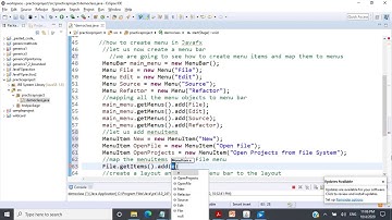 JavaFX - Menu , MenuBar, MenuItem ,creating Submenu - Java Programming - CSE1007