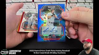 2022 Panini Prizm Draft Picks Hobby Baseball 16 Box Case Break #3