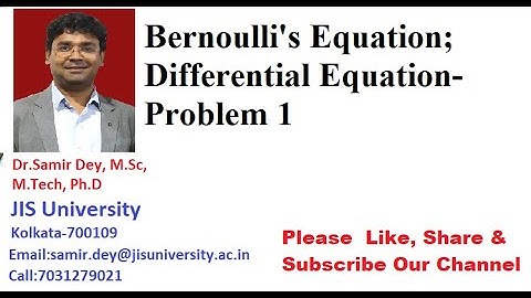 Bernoulli equations: differential equation // m.sc//b.sc//b.tech: Problem 1