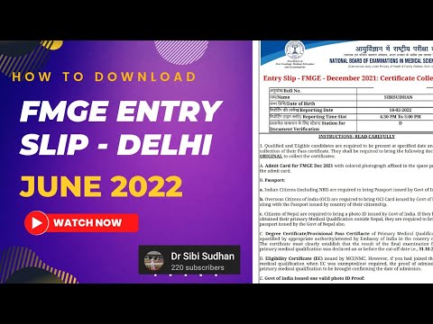 How to get FMGE Entry Slip - Pass certificate - June 2022 Steps ? #delhi #fmge #nbe #tamil #june2022