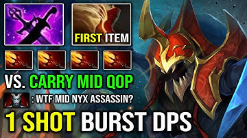 How to Mid Nyx Assassin Against QOP with First Item Boots 1 Shot + Dagon 5 Burst DPS Dota 2