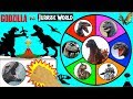 GODZILLA vs JURASSIC WORLD DINOSAURS Slime Wheel Game | Dinosaur Godzilla Monsters Surprise Toys