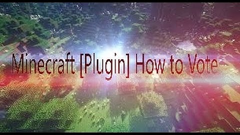 Minecraft Plugin Tutorial - Vote