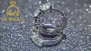 1.84ct Forever Brilliant Moissanite Earrings Latch Back 14K Solid Gold Earrings