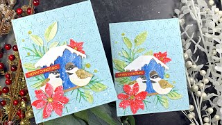 Easy Watercolor on DieCuts | Memory Box | AmyR 2023 Holiday Card Series 21