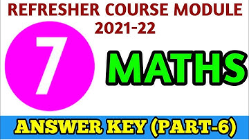 7th Standard Maths Refresher Course Module Answer key (Part-6) Chapter 16, 17, 18, 19 & 20