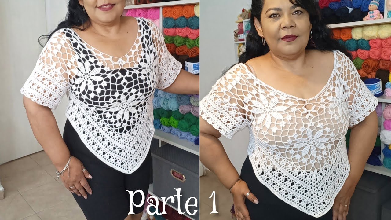 Blusa a Crochet Ensueño/parte 1 #normaysustejidos #blusasnorma