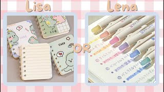 Lisa or lena || school supplies edition!🌸 Cute, kawaii, aesthetic school supplies!