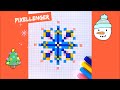 Как рисовать по клеточкам Снежинку Очень Простые рисунки Новый Год How to Draw Pixel Art