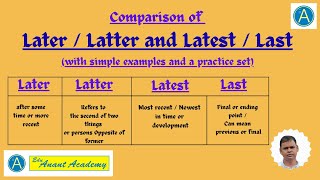 Late Later Latest Grammar