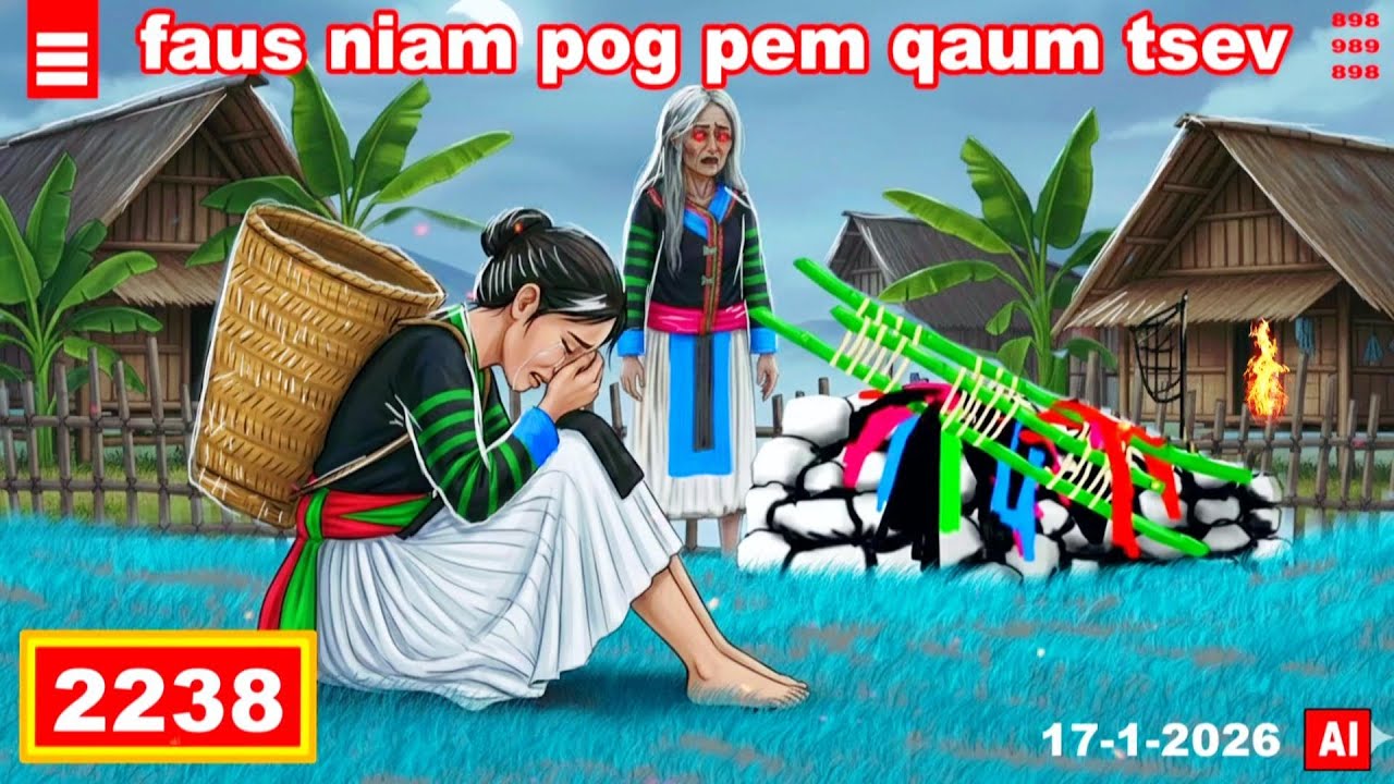dab hais hmoob - 2238 - 17-1-2026 fuas niam pog pem qaum tsev, ฝังยายในหมู่บ้าน, in the village.