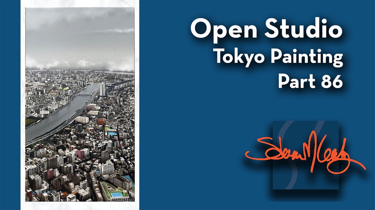 Finishing the painting on the Tokyo landscape! - YouTube