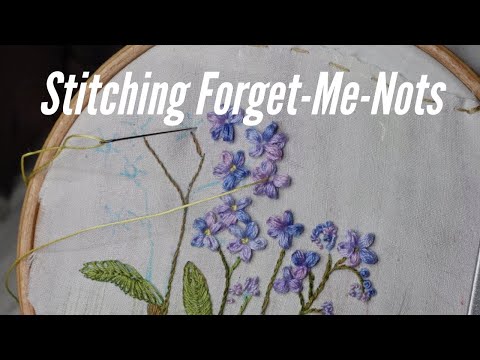 Forget me nots: ribbon embroidery tutorial - Stitch Floral