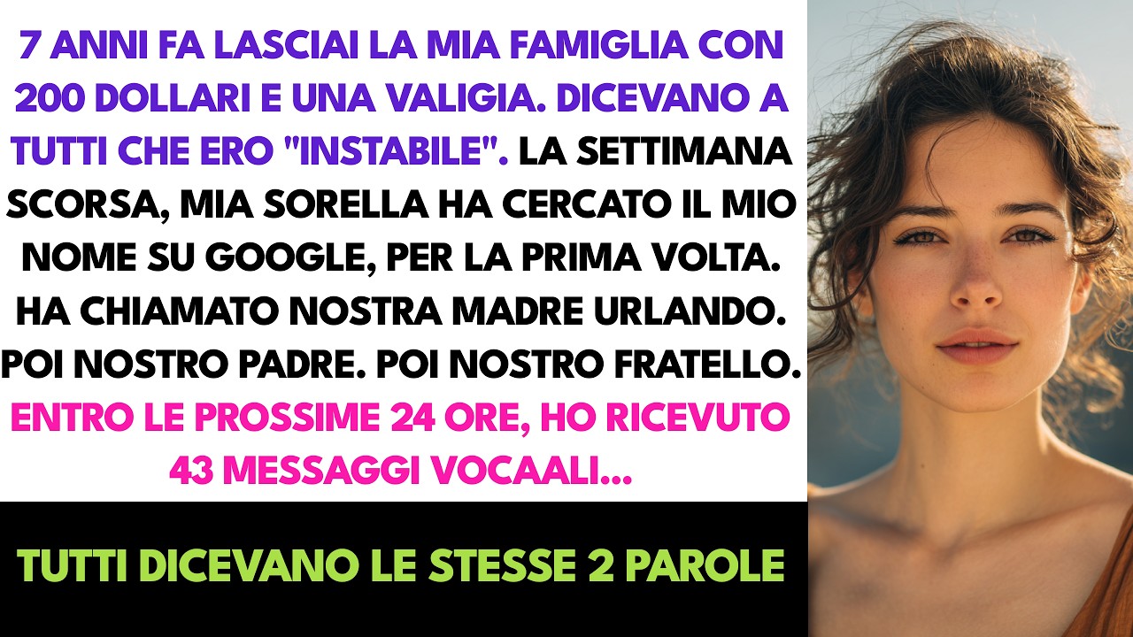 Quarantatré messaggi vocali in ventiquattro ore. Tutti dalla famiglia che non mi cercava da sette anni. Li ho ascoltati uno per uno, aspettandomi almeno un "mi dispiace". Invece, ogni voce...