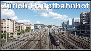 Gleisvorfeld Hauptbahnhof Zürich / Zugsichtungen vom Negrellisteg aus, Stadt Zürich, Schweiz 2022